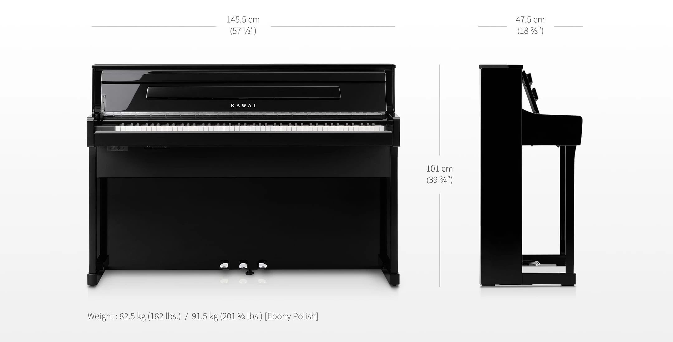 Kawai Digitalas klavieres CA901 Izmeri