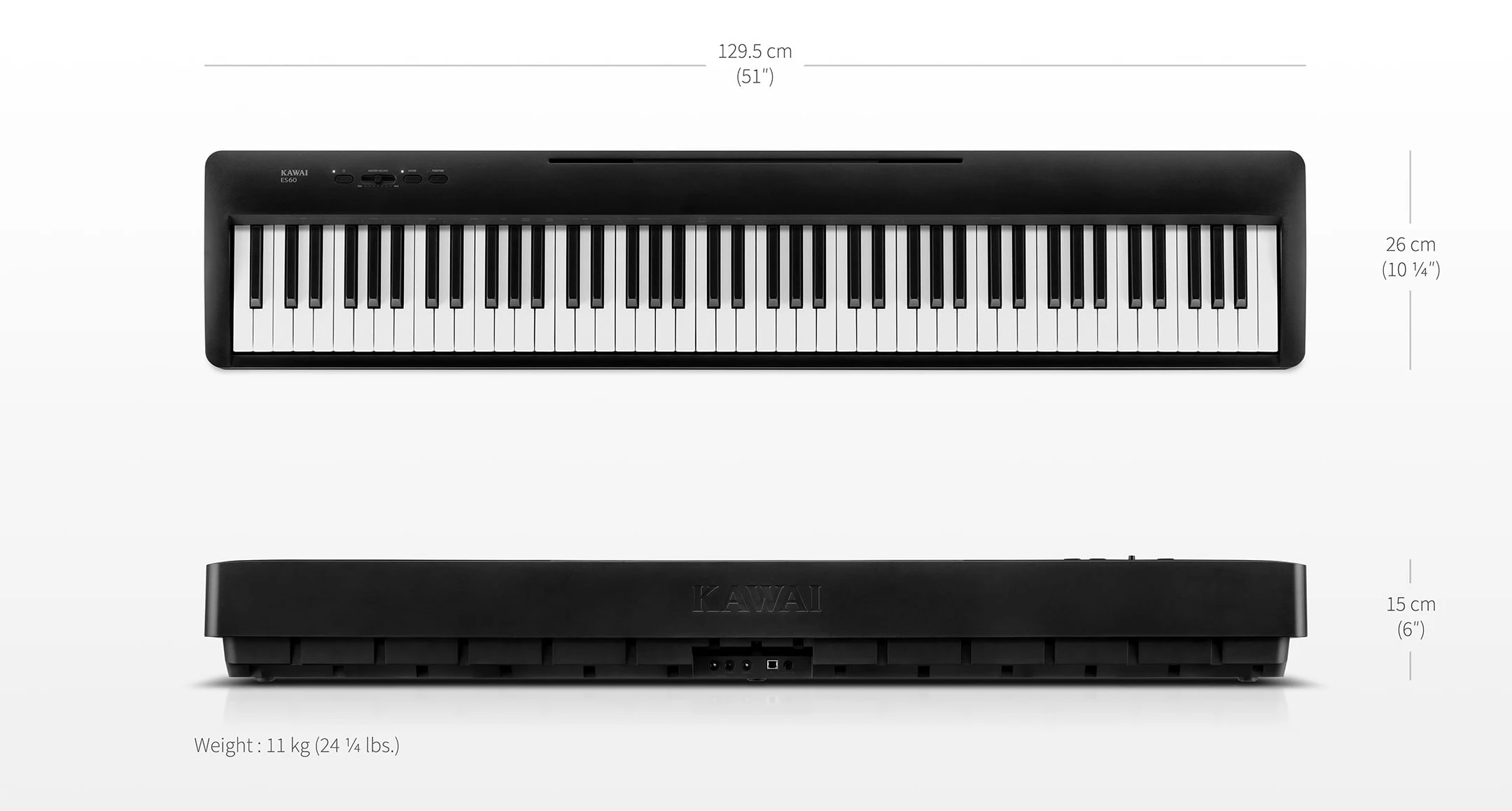 Kawai Digital piano ES60 Dimensions