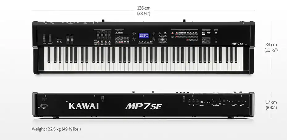 Augstas kvalitātes digitālais mūzikas klaviatūras instruments MP7SE ar daudzfunkcionālu vadību.